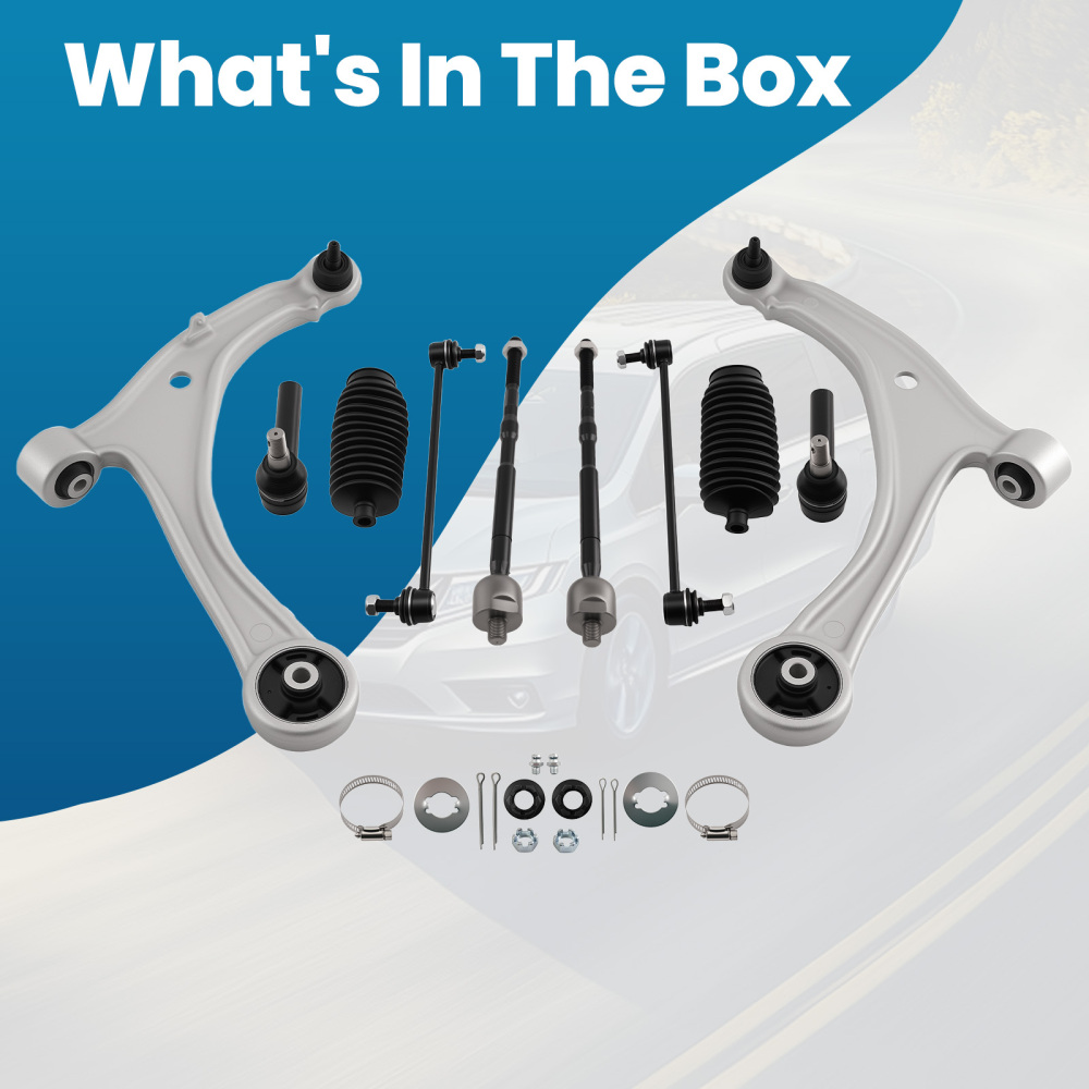 10pcs Front Suspension Control Arms Kit compatible for Honda Odyssey 2011 2012 2013-2017