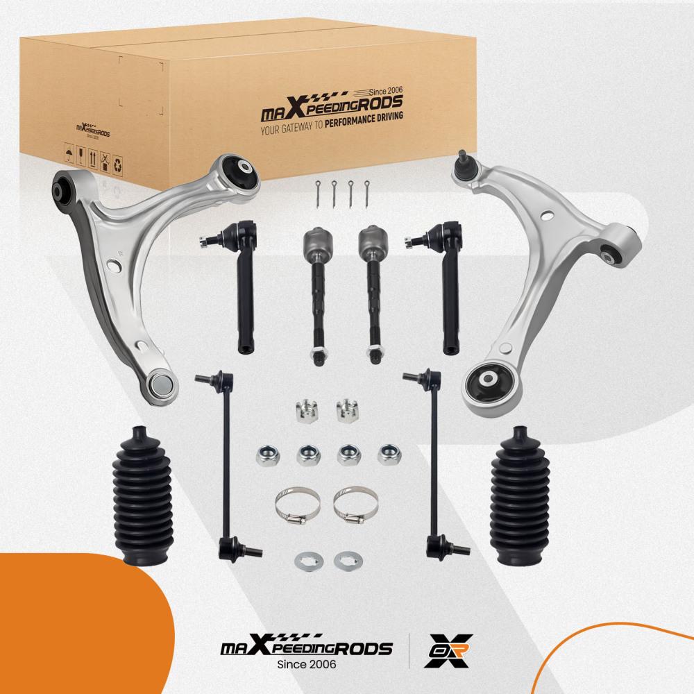 New 10 Pcs Front Lower Control Arm and Sway Bar compatible for Honda Odyssey 2010 D601008 suspension arms