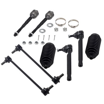10pc Front Lower Control Arms Tie Rods Sway Bar Kit For 2005-2010 compatible for Honda Odyssey