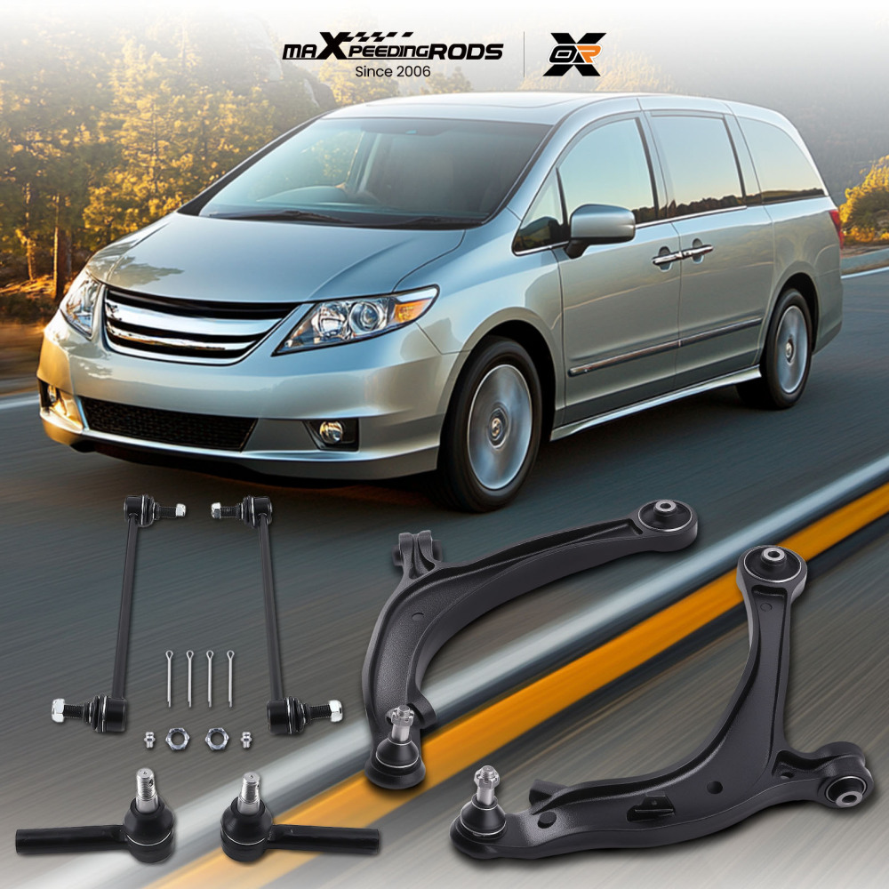 6pcs Front Lower Control Arms Suspension Kit compatible for Honda Odyssey 2011-2016 2017