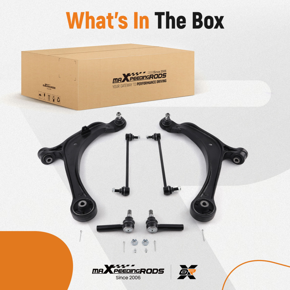 6pcs Front Lower Control Arms Suspension Kit compatible for Honda Odyssey 2011-2016 2017