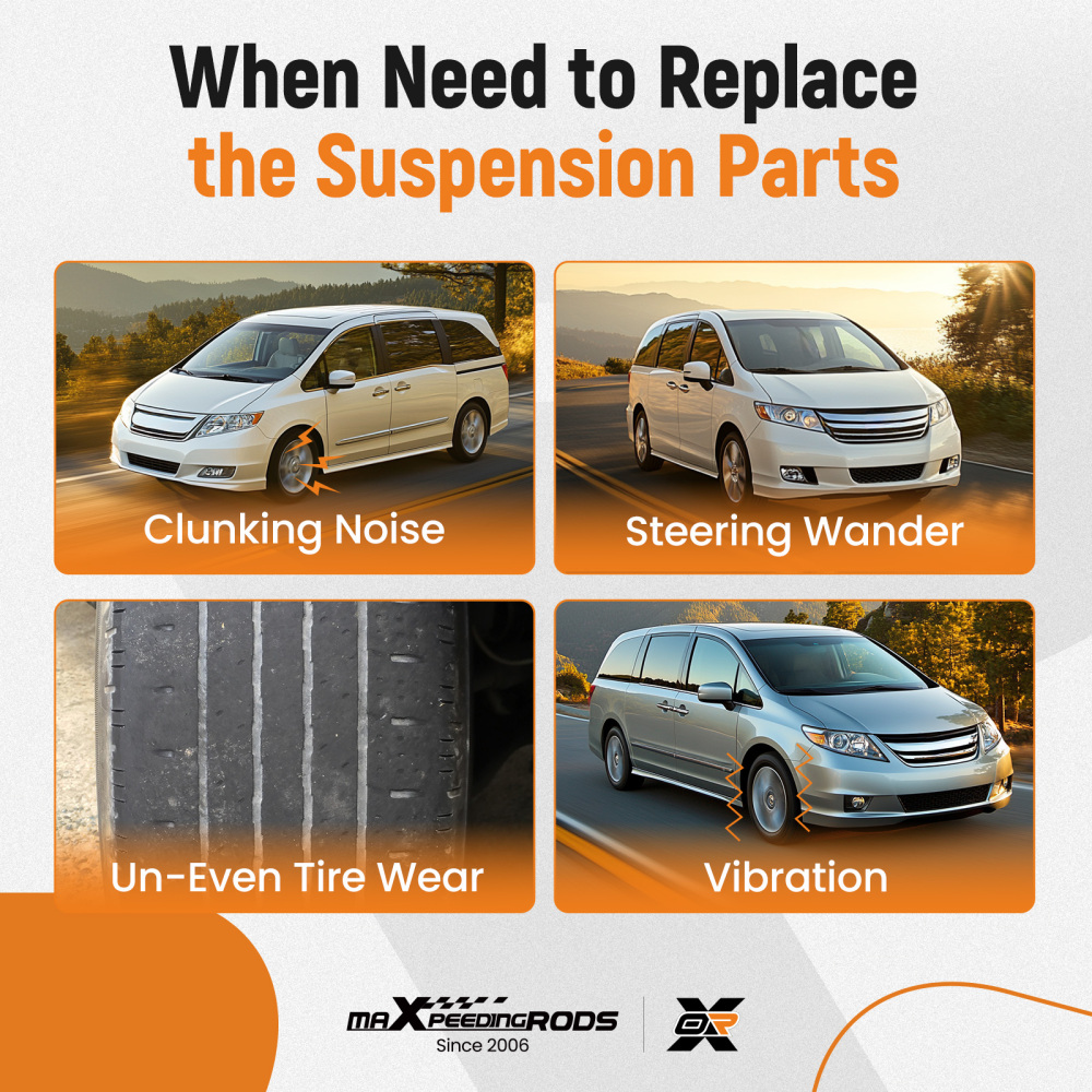 6pcs Front Lower Control Arms Suspension Kit compatible for Honda Odyssey 2011-2016 2017