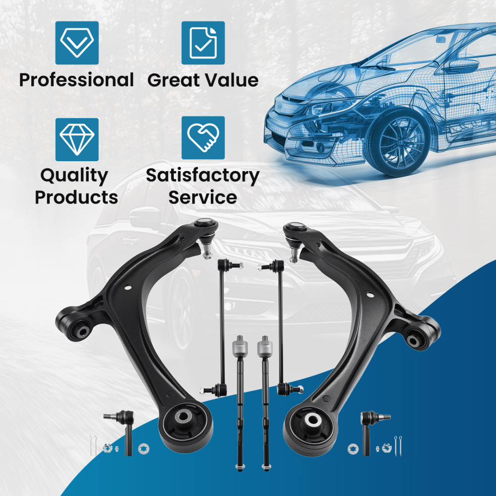 8x Front Lower Control Arms w/ Ball Joints for 2011 2012 2013-2017 compatible for Honda Odyssey