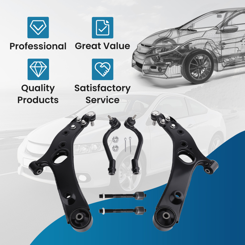 Front Lower Control Arm Tie Rod Ends compatible for Hyundai Azera Sonata compatible for Kia Cadenza Optima