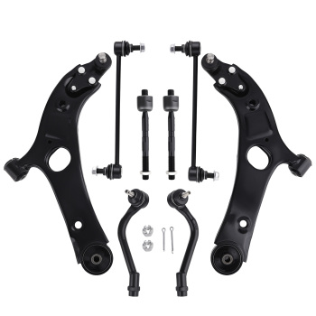 Front Lower Control Arms Tie Rods Sway Bar Links For 2012-2013 compatible for Hyundai Sonata