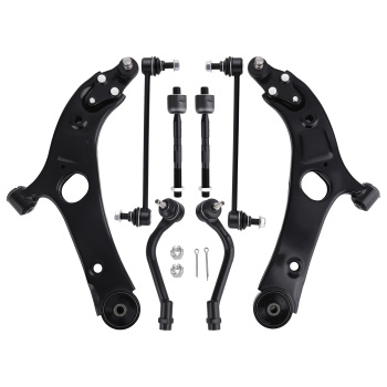 Front Lower Control Arms Tie Rods Sway Bar Links For 2012-2013 compatible for Hyundai Sonata