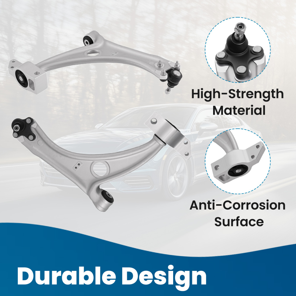 Front Lower Control Arms + Ball Joints + Sway Bar Links compatible for VW Passat Tiguan CC