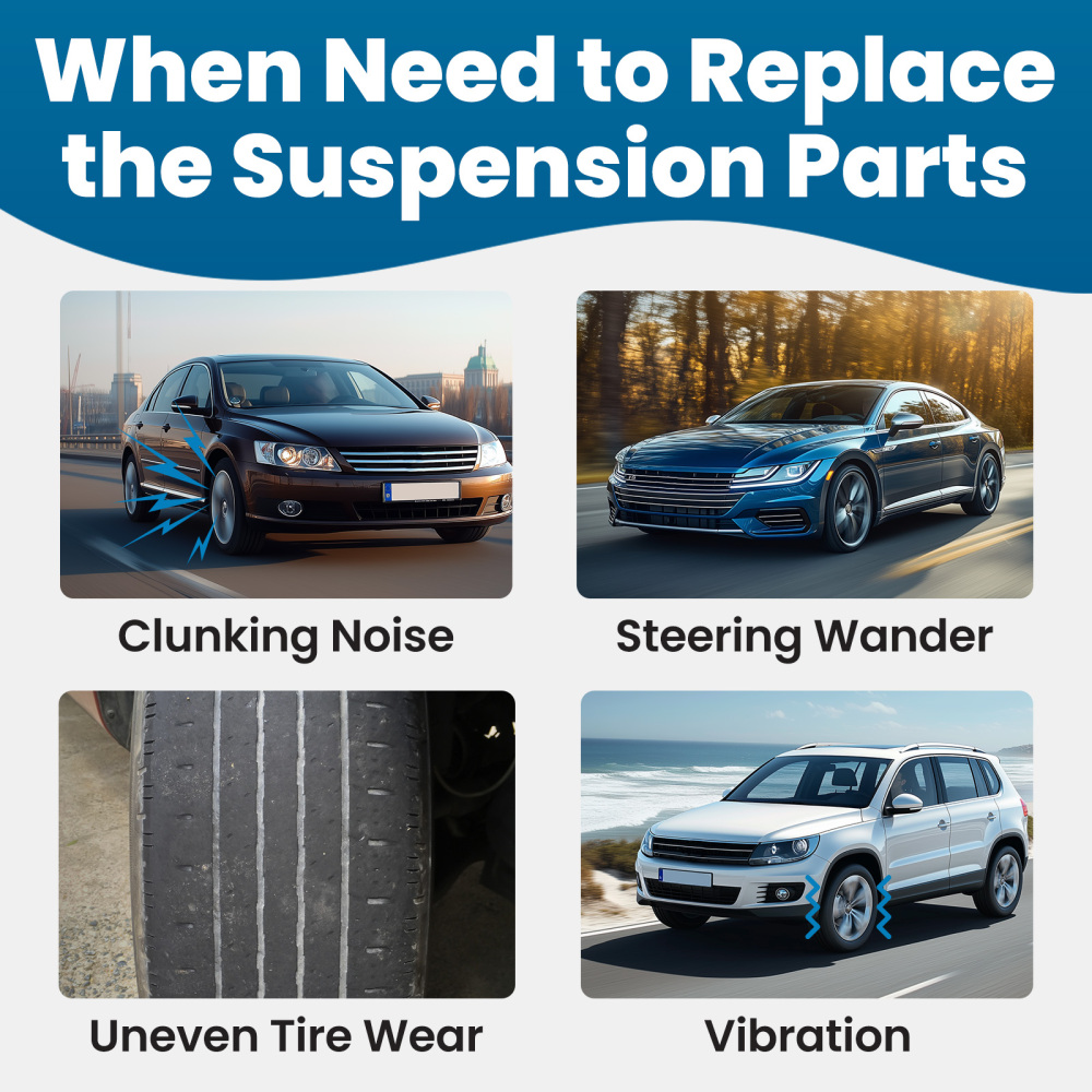 Front Lower Control Arms + Ball Joints + Sway Bar Links compatible for VW Passat Tiguan CC