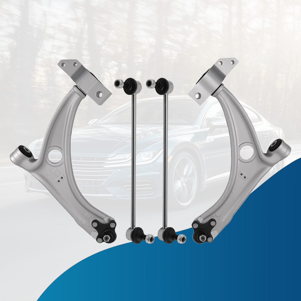 Front Lower Control Arms + Ball Joints + Sway Bar Links compatible for VW Passat Tiguan CC