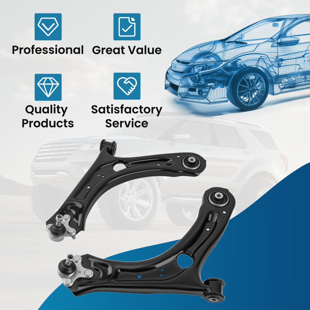 Front Suspension Control Arms Pair for 2012-2021 compatible for Volkswagen Passat Beetle compatible for FWD