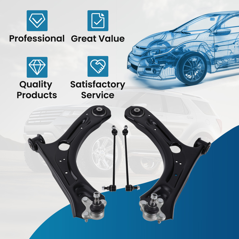 Front Suspension Control Arm w/ Ball Joint Sway Link compatible for Volkswagen Passat 12-21
