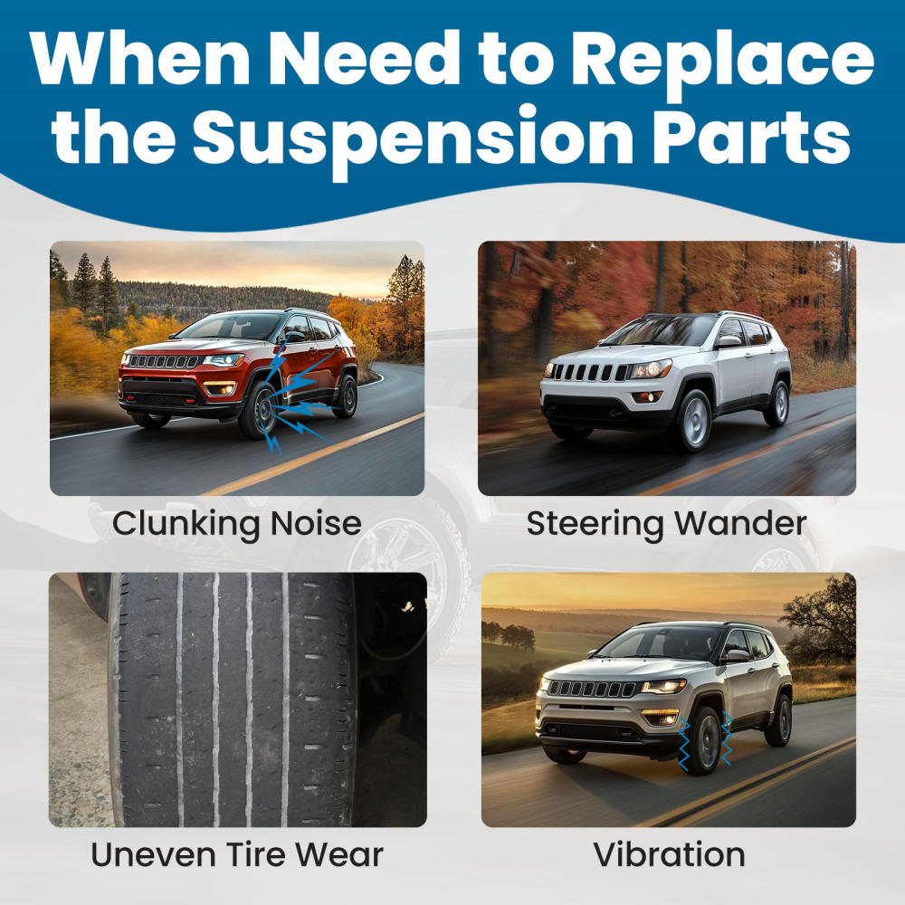 Rear Upper Lower Control Arms Sway Bar for 2007-09 compatible for Dodge Caliber Patriot Compass