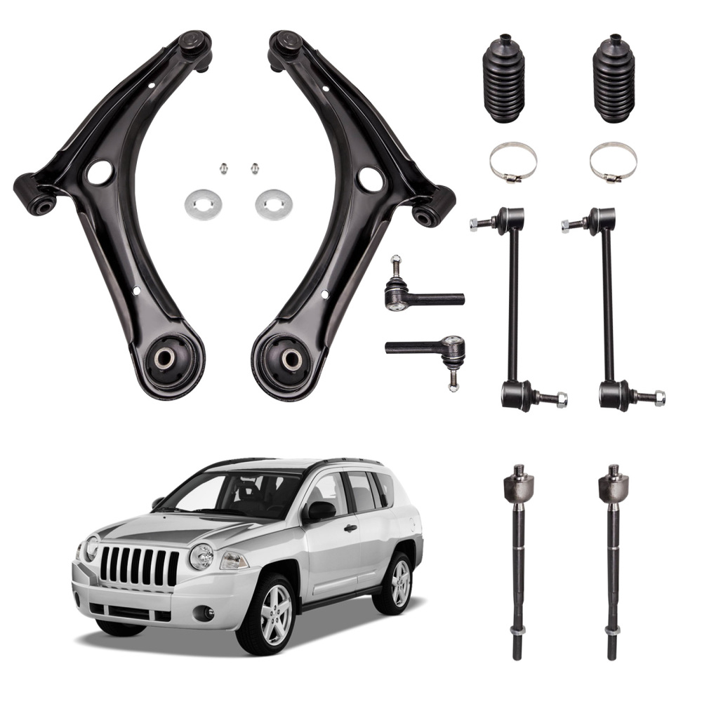 10x Front Lower Control Arm Sway Bar Tie Rod for 2007-2017 compatible for Jeep Compass Patriot