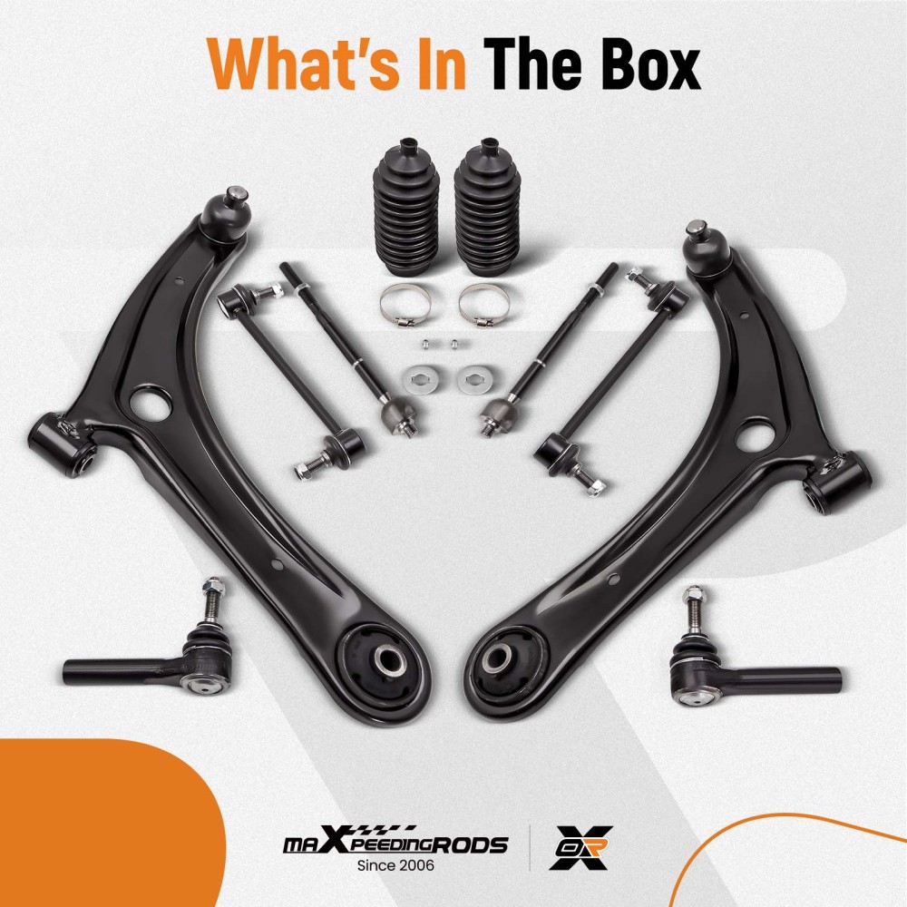 Compatible for Dodge Caliber 2007 - 2012 ADI 10pc Front Lower Control Arm Sway Bar Kit suspension arms