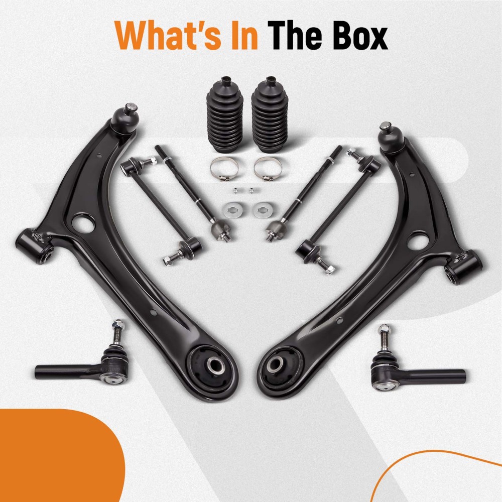 Compatible for Dodge Caliber 2007 - 2012 ADI 10pc Front Lower Control Arm Sway Bar Kit suspension arms