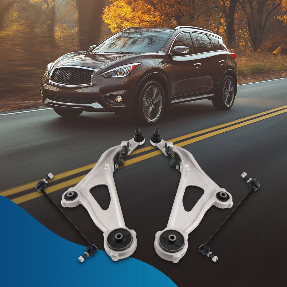 4pcs Front Lower Control Arms compatible for Nissan Pathfinder 2014-2020 compatible for Infiniti QX60 JX35