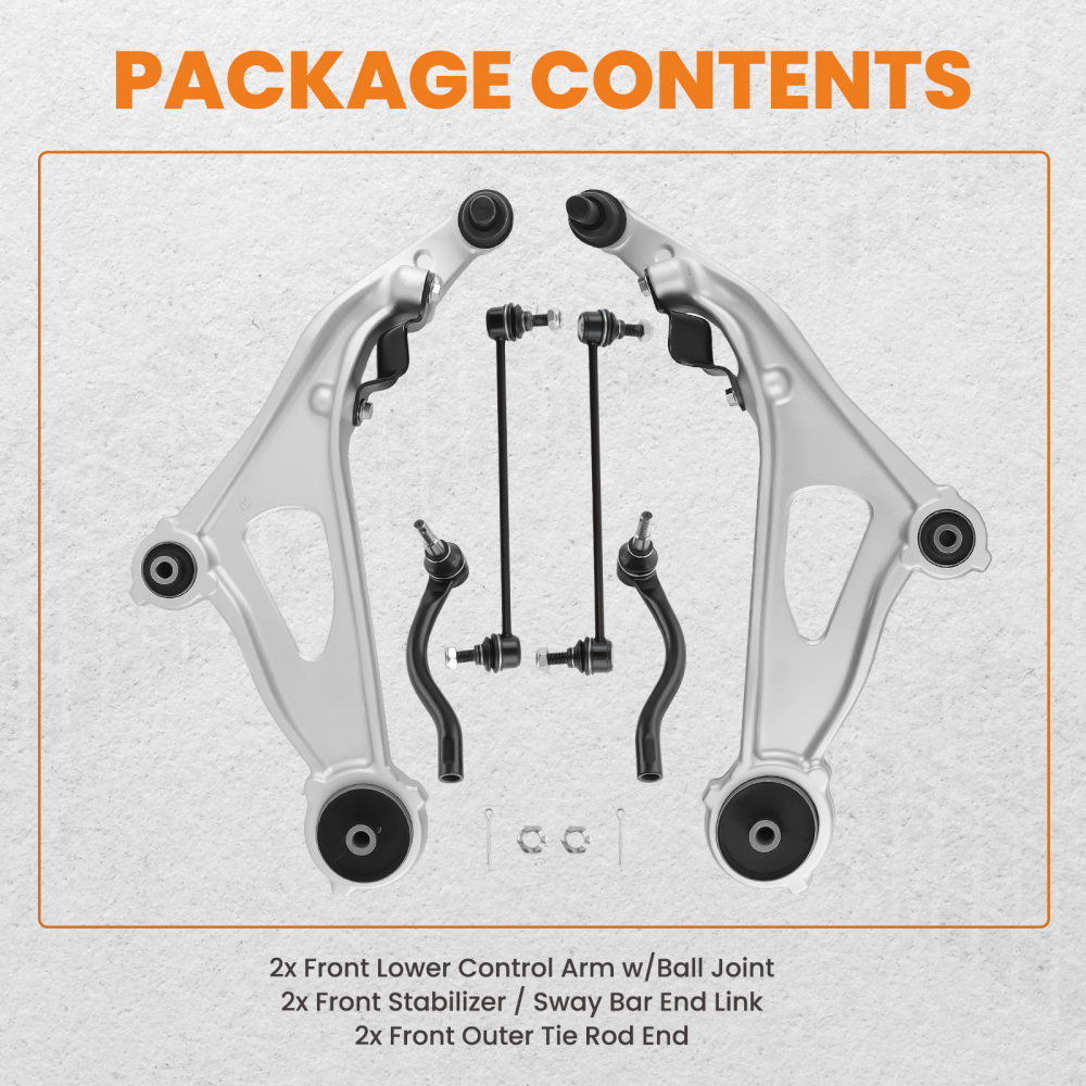 Front Lower Control Arm Tie Rod Sway Bar For 2013-2019 compatible for Nissan Pathfinder QX60