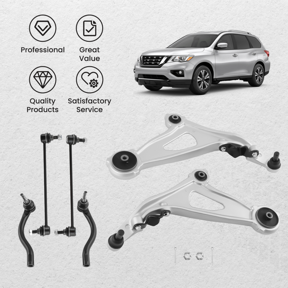 Front Lower Control Arm Tie Rod Sway Bar For 2013-2019 compatible for Nissan Pathfinder QX60