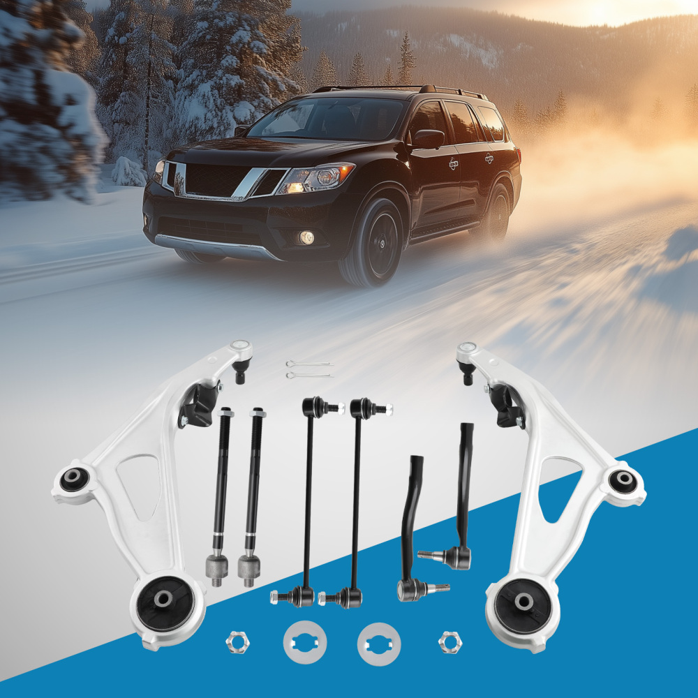 Front Lower Control Arms Sway Bars Tie Rods compatible for Nissan Pathfinder 2013-2020 8pcs