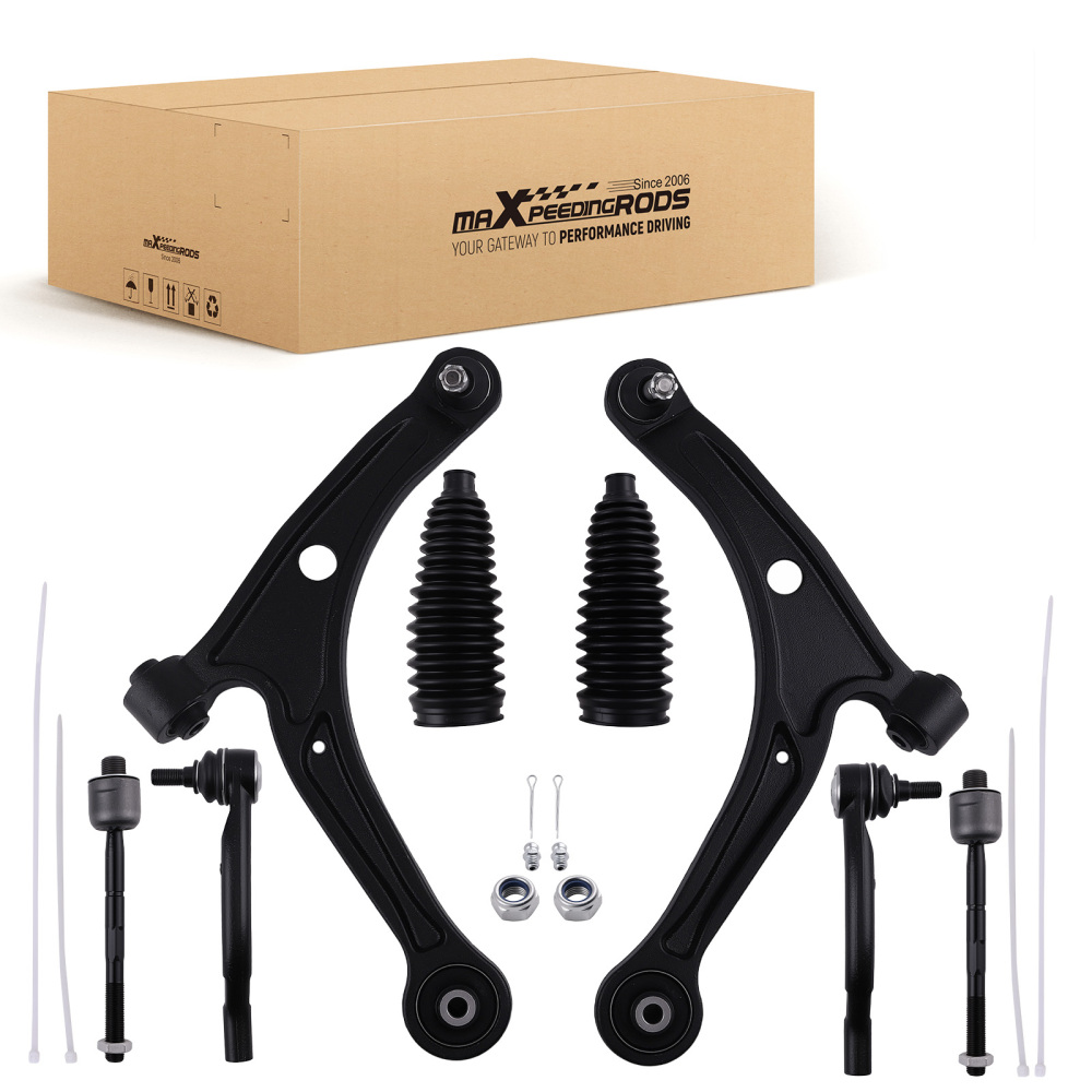 8x Front Lower Control Arms Tie Rods for 2003-2008 compatible for Honda Pilot 01-06 compatible for Acura MDX