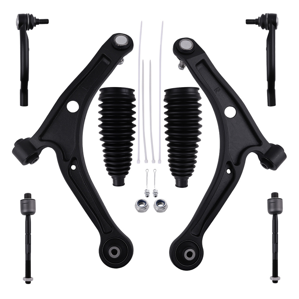 8x Front Lower Control Arms Tie Rods for 2003-2008 compatible for Honda Pilot 01-06 compatible for Acura MDX