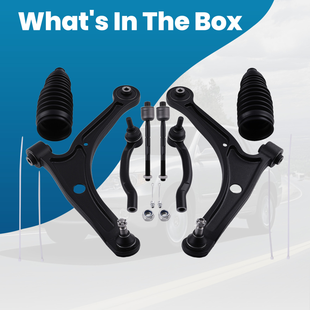 8x Front Lower Control Arms Tie Rods for 2003-2008 compatible for Honda Pilot 01-06 compatible for Acura MDX