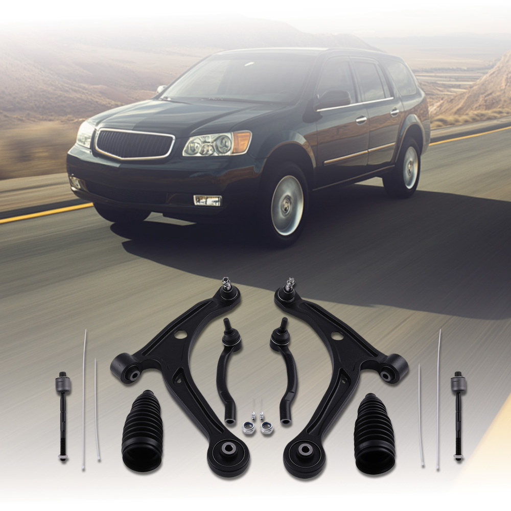 8x Front Lower Control Arms Tie Rods for 2003-2008 compatible for Honda Pilot 01-06 compatible for Acura MDX