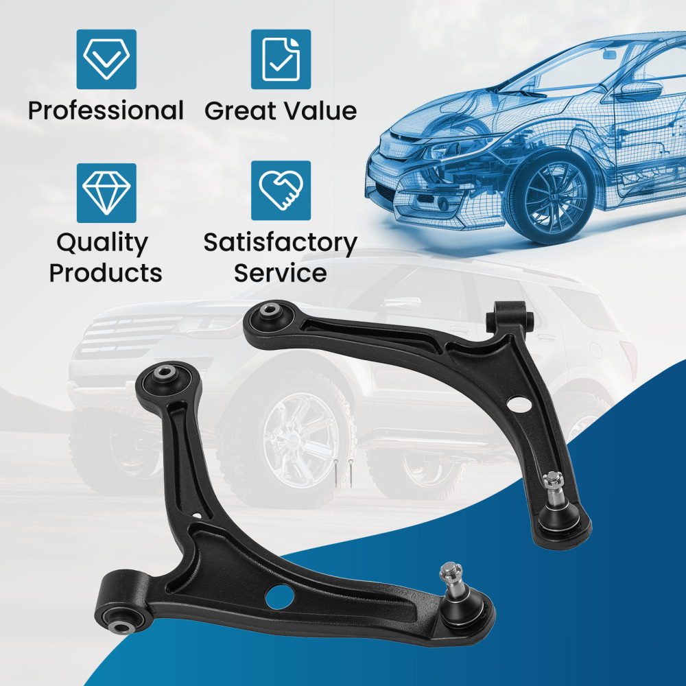 Pair Front Lower Control Arms w/ Ball Joints compatible for Honda Pilot 2003-2008 3.5L
