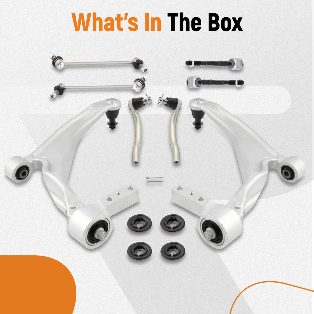 Suepsnion Front Lower Control Arms Sway Bar Tie Rods for 2009-2015 compatible for Honda Pilot