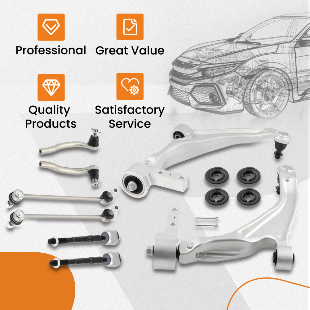 Suepsnion Front Lower Control Arms Sway Bar Tie Rods for 2009-2015 compatible for Honda Pilot