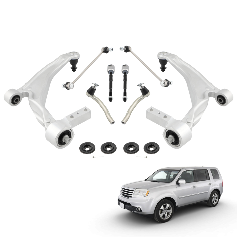 Suepsnion Front Lower Control Arms Sway Bar Tie Rods for 2009-2015 compatible for Honda Pilot