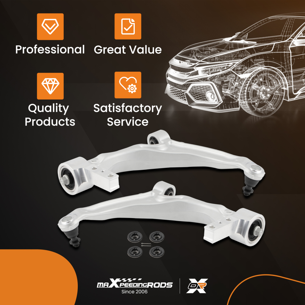 Pair Front Lower Control Arms compatible for Honda Pilot 2009 2010 2011 2012 2013 2014 2015