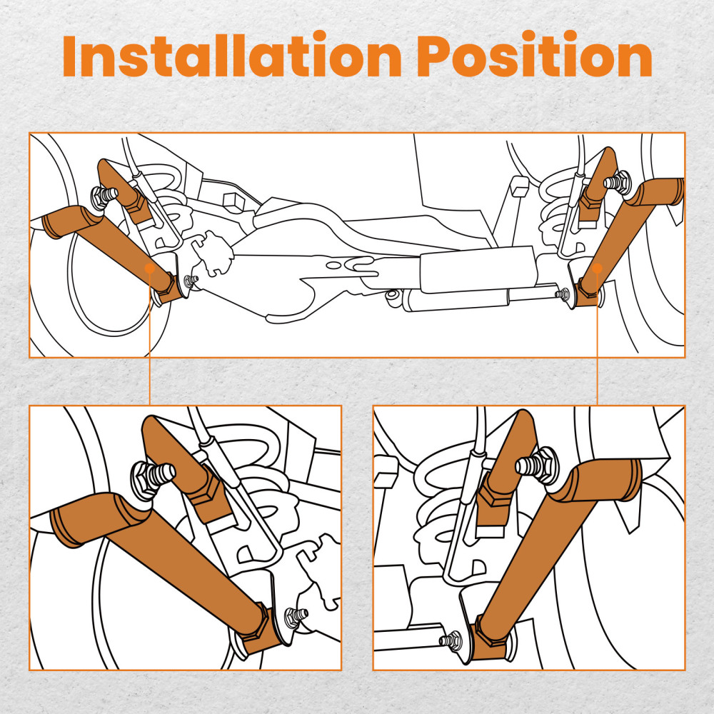 0-6Heavy Duty Carbon Steel Adjustable Control Arms compatibile per Dodge Ram 1500 2500