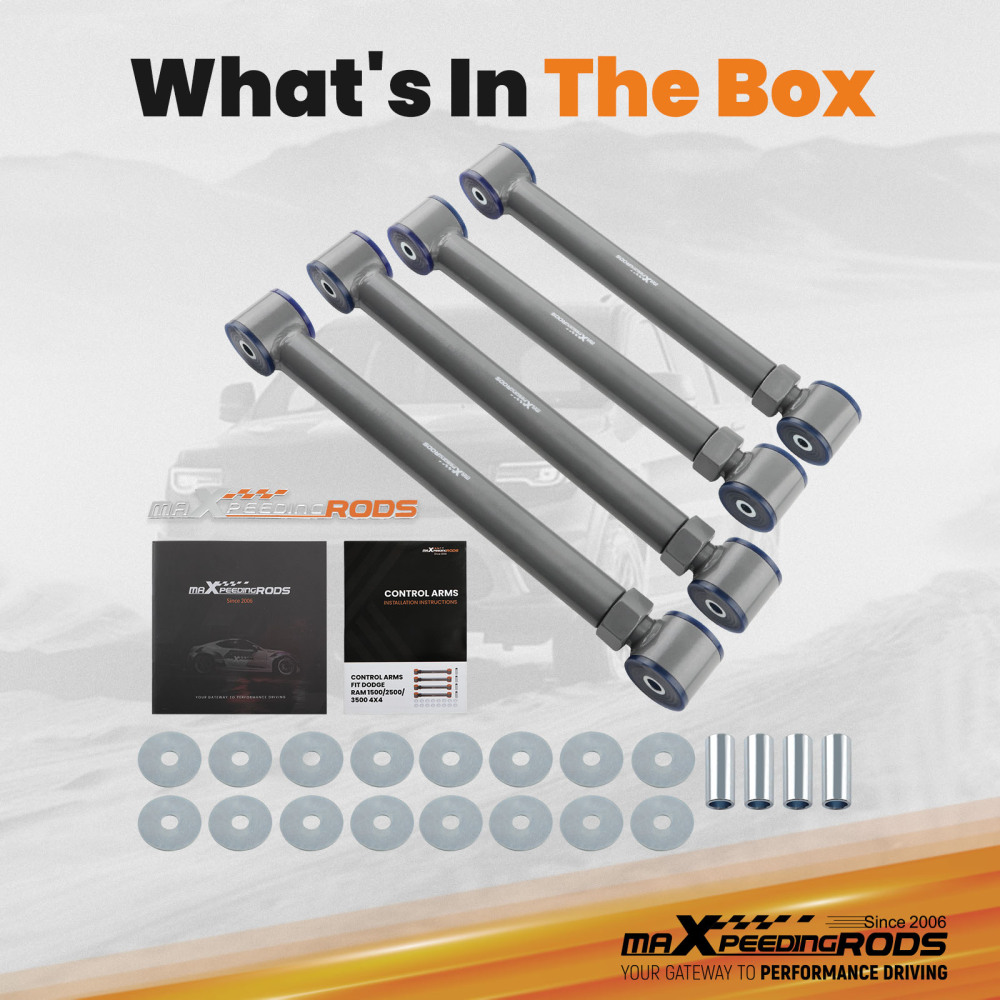 Upgraded Adjustable Front UpperLower Control Arms 0-6 compatible for Dodge Ram 94-2009