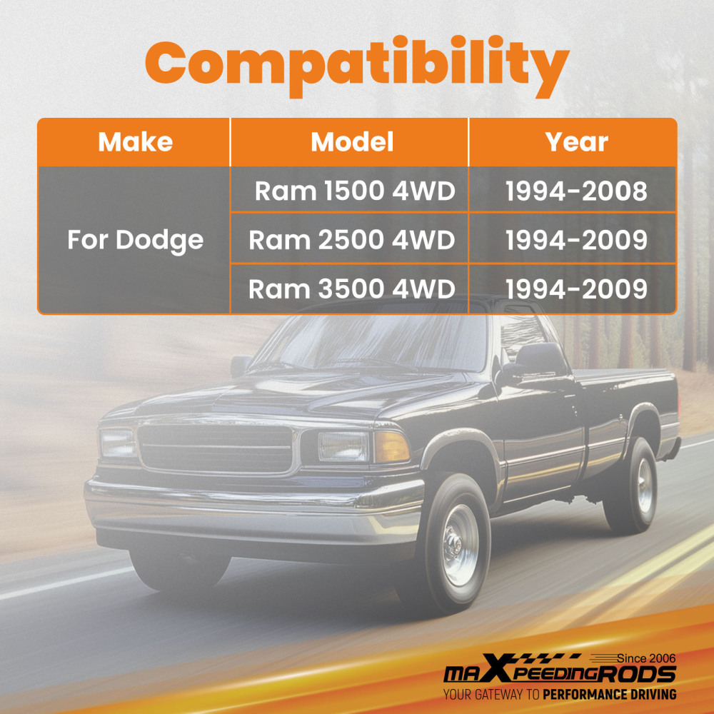 Upgraded Adjustable Front UpperLower Control Arms 0-6 compatible for Dodge Ram 94-2009