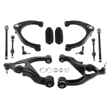 Front Upper Lower Control Arms Tie Rods Sway Bar Link compatible for Ram 1500 2009-2012 4WD