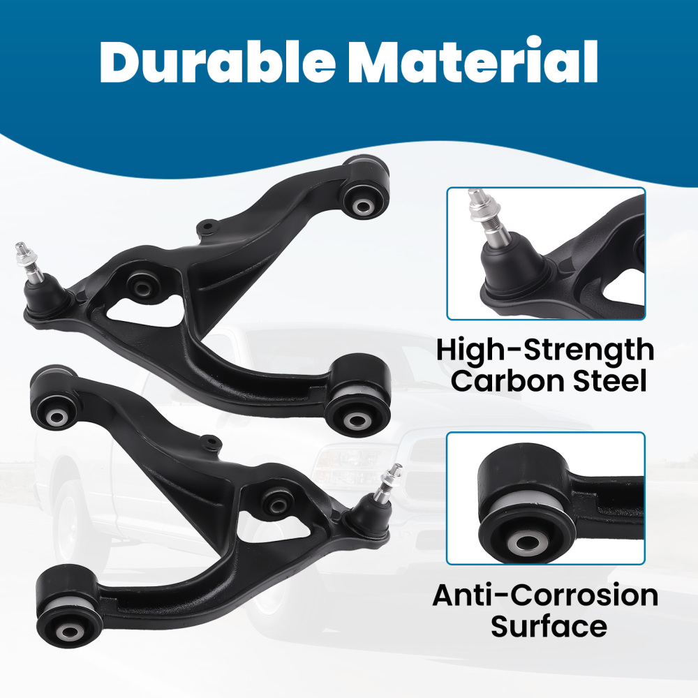 Front Upper Lower Control Arms Tie Rods Sway Bar Link compatible for Ram 1500 2009-2012 4WD