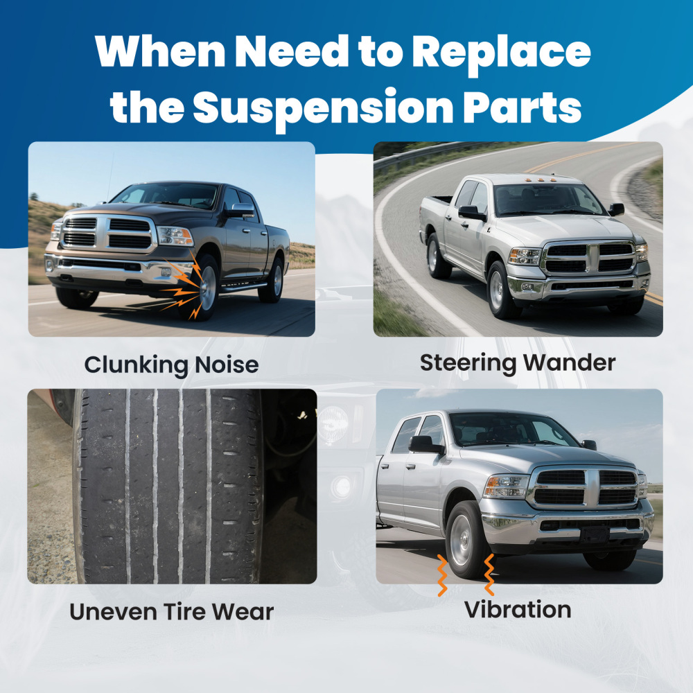 Front Upper Lower Control Arms Tie Rods Sway Bar Link compatible for Ram 1500 2009-2012 4WD