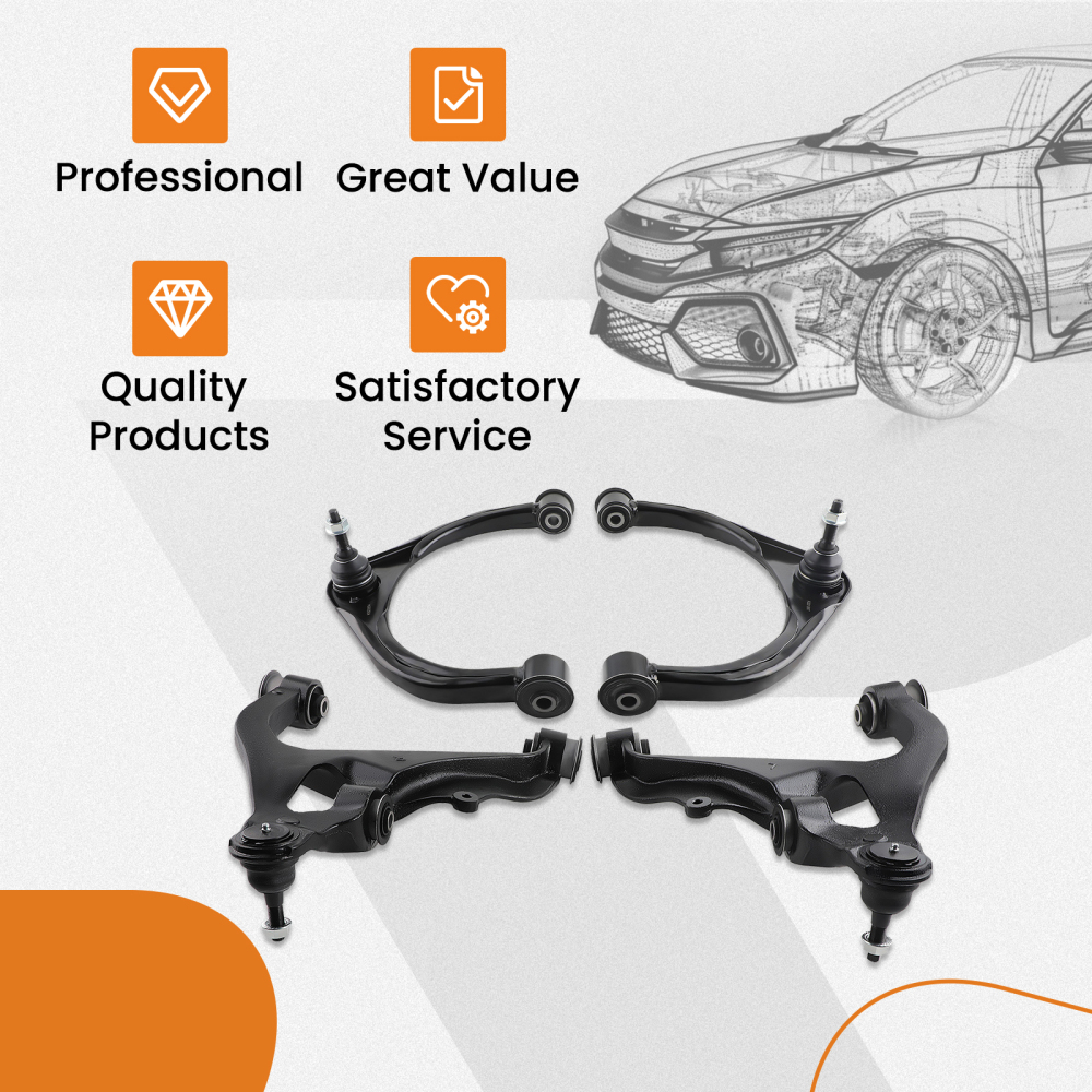 Front UpperLower Control Arms Ball Joints compatible for Ram 1500 2013 2014- 2018 2WD