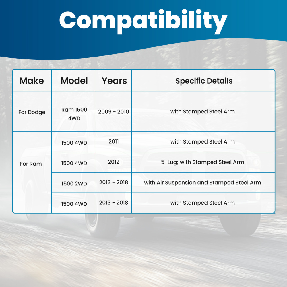 Front Upper Control ArmBall Joint Assembly compatible for DODGE RAM 1500 K643073 K643074