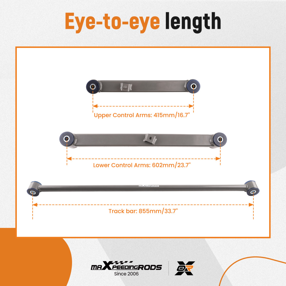 Rear UpperLower Control Arms + Rear Track Bar compatible for Ram 1500 2013-2023 Classic