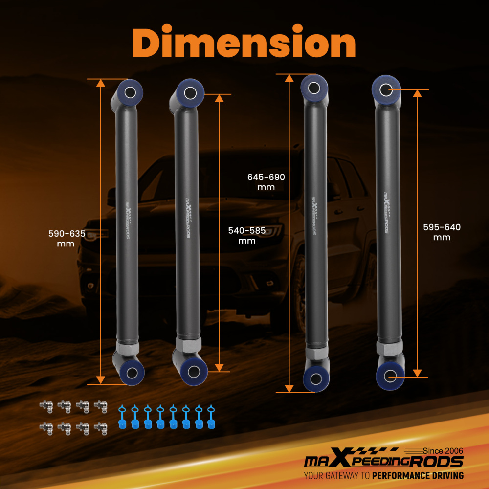 maXpeedingrods For 2014 - 2024 compatible for Dodge Ram 2500 Rear Control Arms 0 to 10 Lift