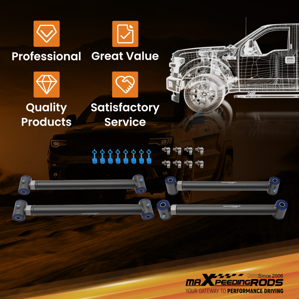 maXpeedingrods For 2014 - 2024 compatible for Dodge Ram 2500 Rear Control Arms 0 to 10 Lift
