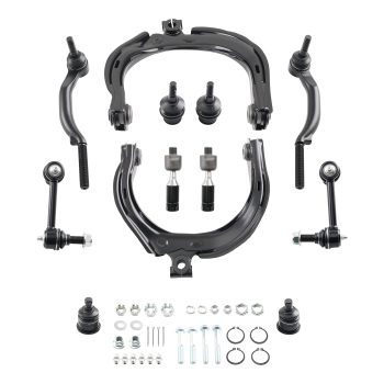 12x Front Upper Control Arms Ball Joints Tie Rods for Trailblazer Envoy Ascender