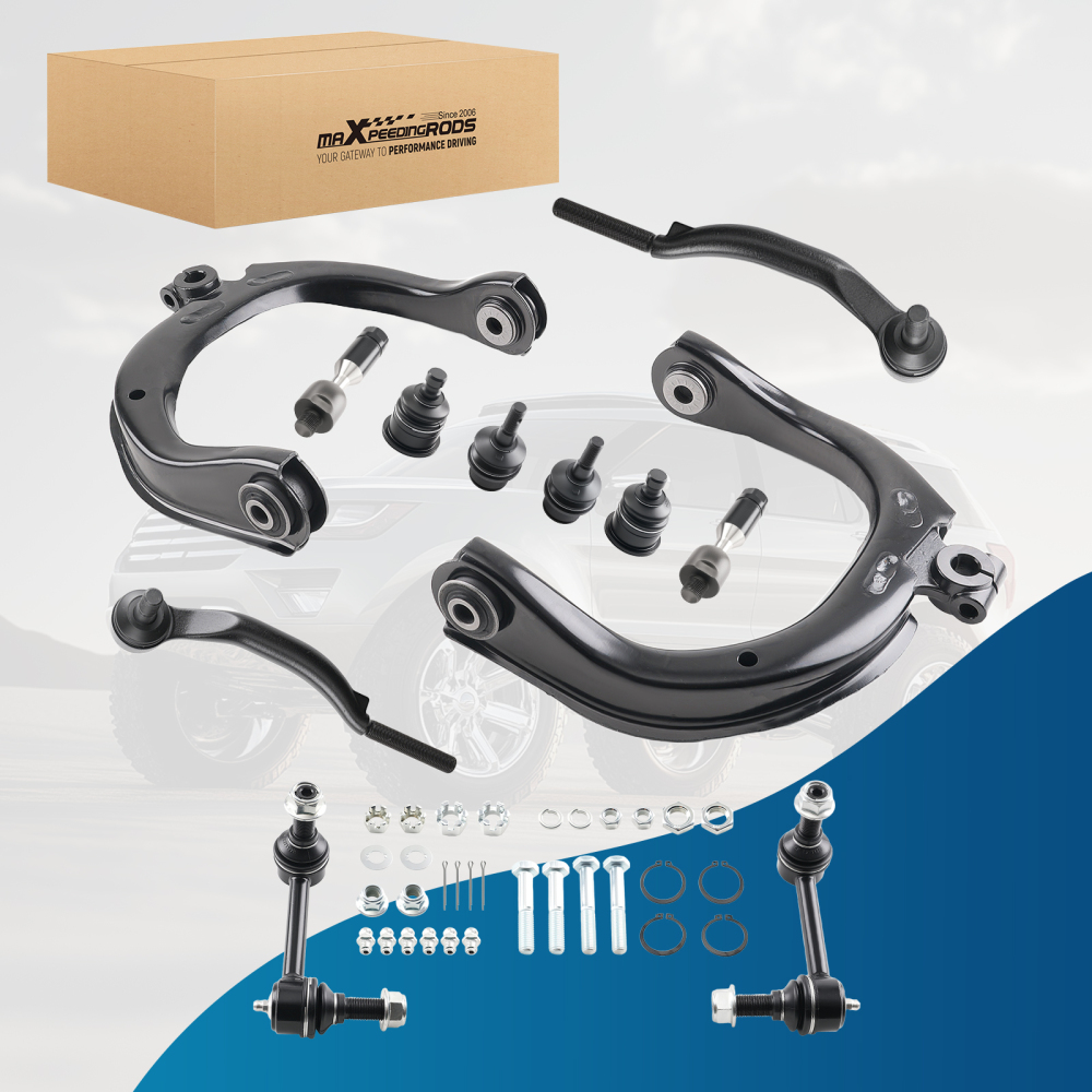 12x Front Upper Control Arms Ball Joints Tie Rods for Trailblazer Envoy Ascender