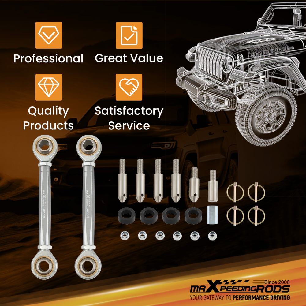 Adjustable Front Sway Bar End Links 2.5-6