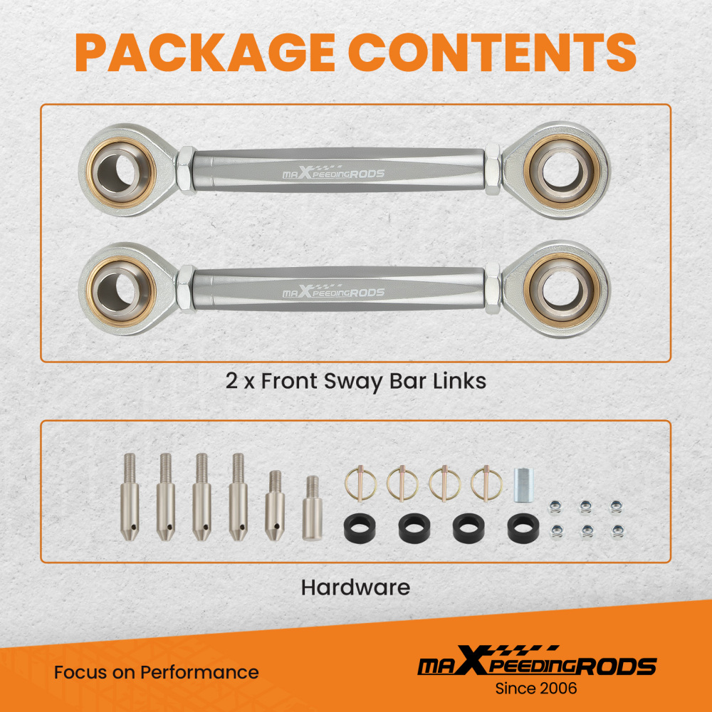 Front Sway Bar Links Disconnect 2.5-6 Lift compatible for Jeep Wrangler JK JKU JL 2007-2021