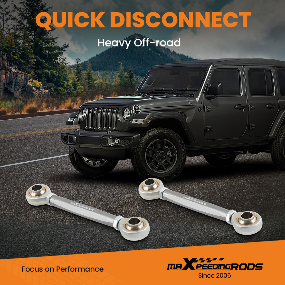 Front Sway Bar Links Disconnect 2.5-6 Lift compatible for Jeep Wrangler JK JKU JL 2007-2021