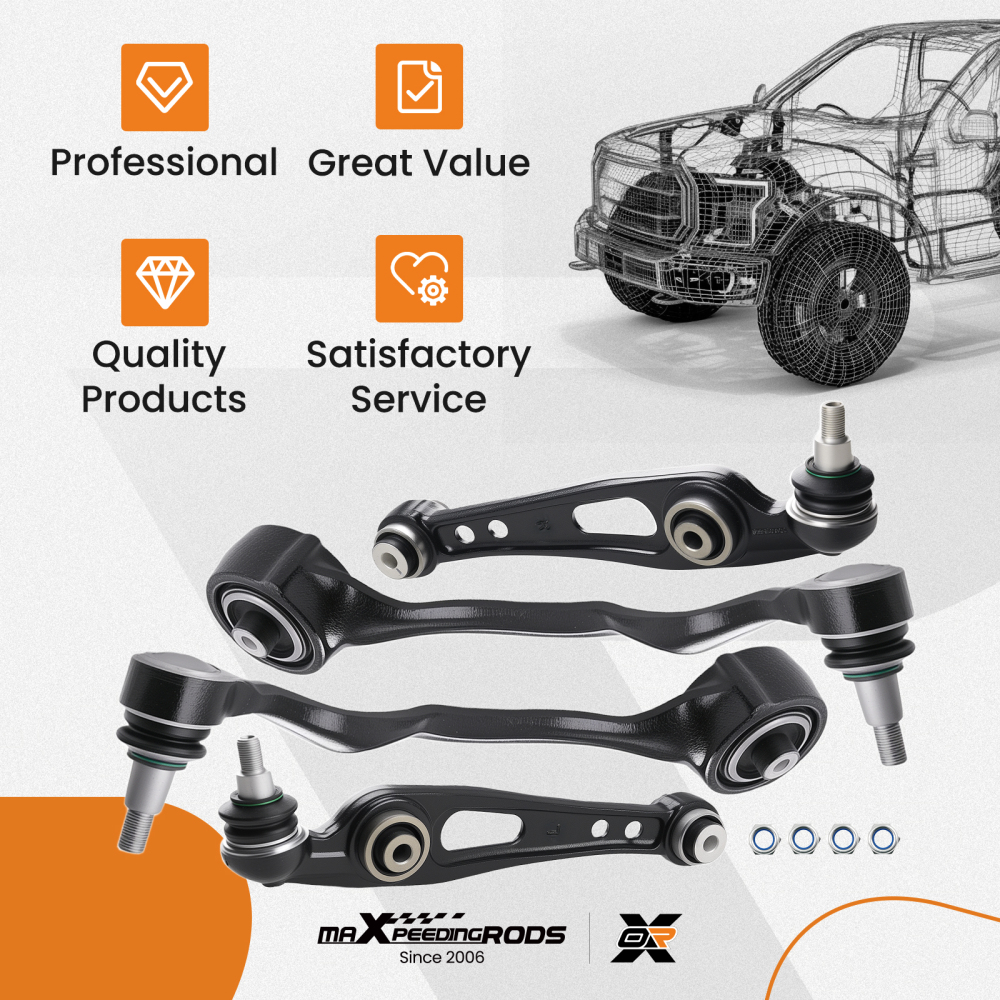 4X FRONT LHSRHS SUSPENSION CONTROL ARMS compatible for RANGE ROVER L405 VOGUE SPORT L494