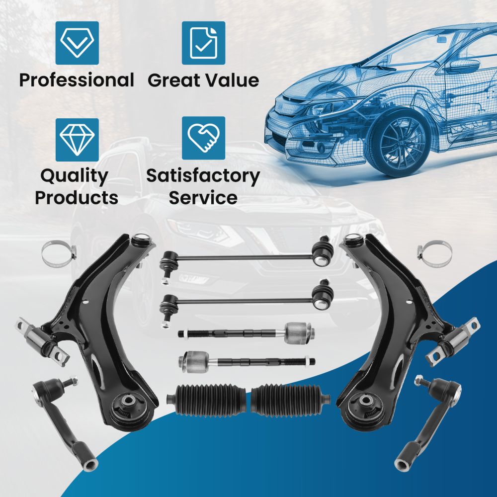 10 Pcs Front Lower Control Arm Assembly compatible for Nissan Rogue 2008-2013 2015 K621452
